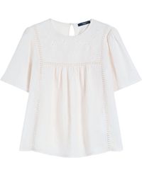 Weekend by Maxmara - Linen Floral-Embroidered Top - Lyst