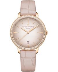 Vacheron Constantin - Rose And Diamond Patrimony Self-Winding Watch - Lyst