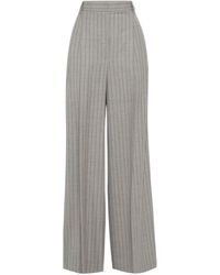 Brunello Cucinelli - Virgin Wool Striped Tailored Trousers - Lyst