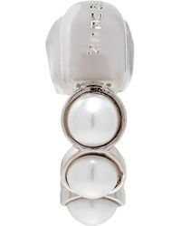McQueen - Faux Pearl And Skull Single Hoop Earring - Lyst