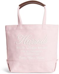 Harrods - Small Embroidered Logo Tote Bag - Lyst