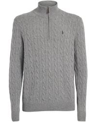 Polo Ralph Lauren - Wool-Cashmere Quarter-Zip Sweater - Lyst