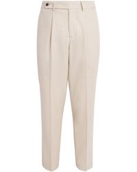 Colombo - Cashmere Pleated Straight Trousers - Lyst