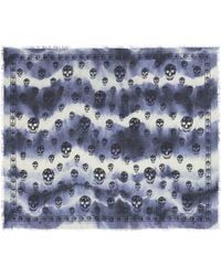 McQueen - Modal-Silk Tie-Dye Skull Scarf - Lyst