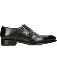 Santoni - Leather Carter Double Monk Shoes - Lyst