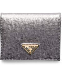 Prada - Small Saffiano Leather Bifold Wallet - Lyst