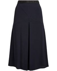 Moncler Pleated Logo-waist Skirt - Blue