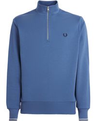 Fred Perry - Cotton Half-Zip Sweatshirt - Lyst