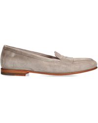 Santoni - Suede Carla Loafers - Lyst