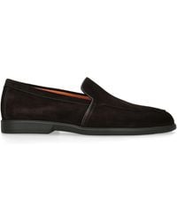 Santoni - Suede Malibu Loafers - Lyst