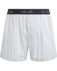 Calvin Klein - Cotton Poplin Stripe Pyjama Shorts - Lyst