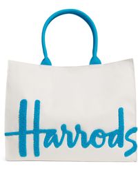Harrods - Large Cotton Logo Tote Bag - Lyst