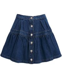 Maje - Denim Button-Detail Mini Skirt - Lyst
