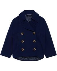 Balenciaga - Wool Double-Breasted Pea Coat - Lyst