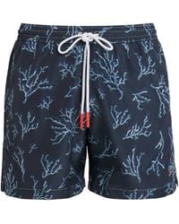 Isaia - Coral Print Swim Shorts - Lyst