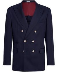 Brunello Cucinelli - Silk Délavé And Linen Twill Deconstructed Blazer - Lyst