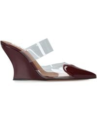 Alaïa - Leather-Pvc Le Coeur Wedge Mules 90 - Lyst