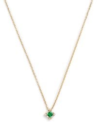 Suzanne Kalan - Diamond And Emerald Mini Princess Pendant Necklace - Lyst