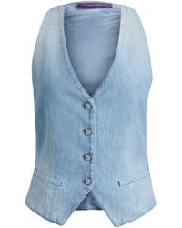 Ralph Lauren - Cotton Denim Clarissa Waistcoat - Lyst