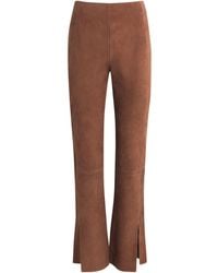 Theory - Lambskin Suede Slim Trousers - Lyst