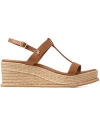 Jimmy Choo - Theia 60 Leather Wedge Sandals - Lyst