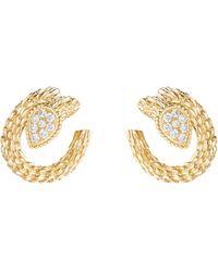 Boucheron - Yellow Gold And Diamond Serpent Bohème Earrings - Lyst