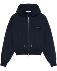 Givenchy - Wool-Cotton Logo Zip-Up Hoodie - Lyst
