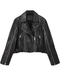 AllSaints - Leather Masone Biker Jacket - Lyst