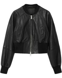 AllSaints - Leather Suri Bomber Jacket - Lyst