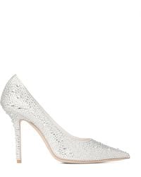 Jimmy Choo - Love 100 Embellished Satin Pumps - Lyst