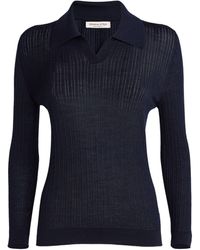 Johnstons of Elgin - Merino Wool Ribbed Polo Sweater - Lyst