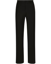 Dolce & Gabbana - Virgin Wool Wide-Leg Trousers - Lyst