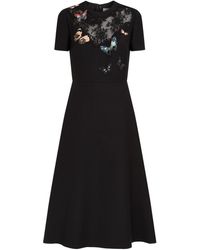 Valentino Embroidered Butterfly Dress - Black