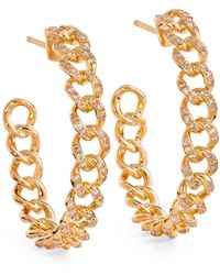 SHAY - Yellow Gold And Diamond Link Hoop Earrings - Lyst