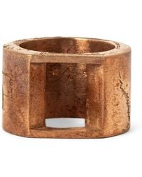 Parts Of 4 - Acid-treated Rose Gold-plated Brass Crescent Plane Gateway Ring - Lyst