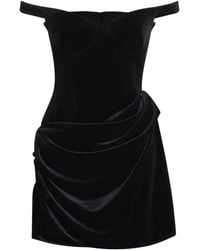Alex Perry - Velvet Off-The-Shoulder Mini Dress - Lyst