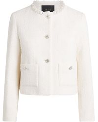 Maje - Tweed Pearl-Trim Jacket - Lyst