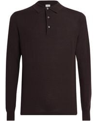 Aspesi - Virgin Wool Long-Sleeve Polo Shirt - Lyst