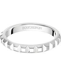 Boucheron - Platinum Clou De Paris Wedding Band - Lyst