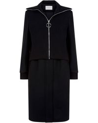 Sandro Jumper Effect Coat - Black