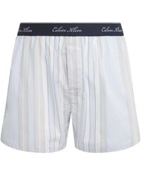 Calvin Klein - Cotton Poplin Stripe Pyjama Shorts - Lyst