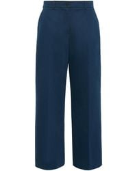 Weekend by Maxmara - Stretch-Cotton Wide-Leg Trousers - Lyst