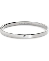 Monica Vinader - Sterling And Diamond Essentials Bangle - Lyst