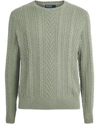 Polo Ralph Lauren - Cotton-Linen Aran-Knit Sweater - Lyst