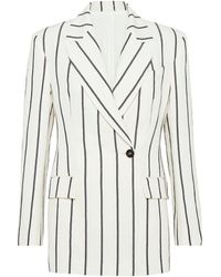 Brunello Cucinelli - Linen-cotton Striped Blazer - Lyst