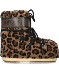 Moon Boot - Leopard Fleece Icon Low Ankle Boots - Lyst
