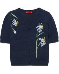 MAX&Co. - Cotton-Blend Floral Cardigan - Lyst