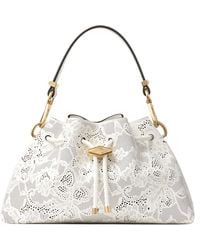 Jimmy Choo - Small Perforated Leather Cinch Shoulder Bag - Lyst