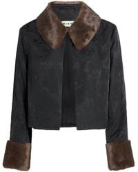 RIXO London - Faux Fur-Trimmed Jacquard Luanne Jacket - Lyst