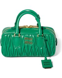 Miu Miu - Nappa Leather Matelassé Arcadie Top-Handle Bag - Lyst